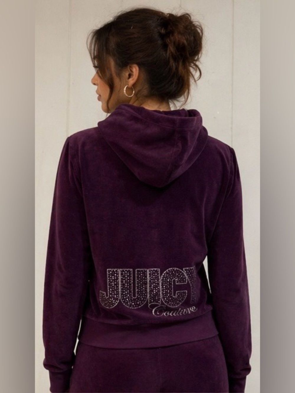 Juicy Couture Vintage OG Bling Velour Jacket in Purple Size Small Y2K Revival